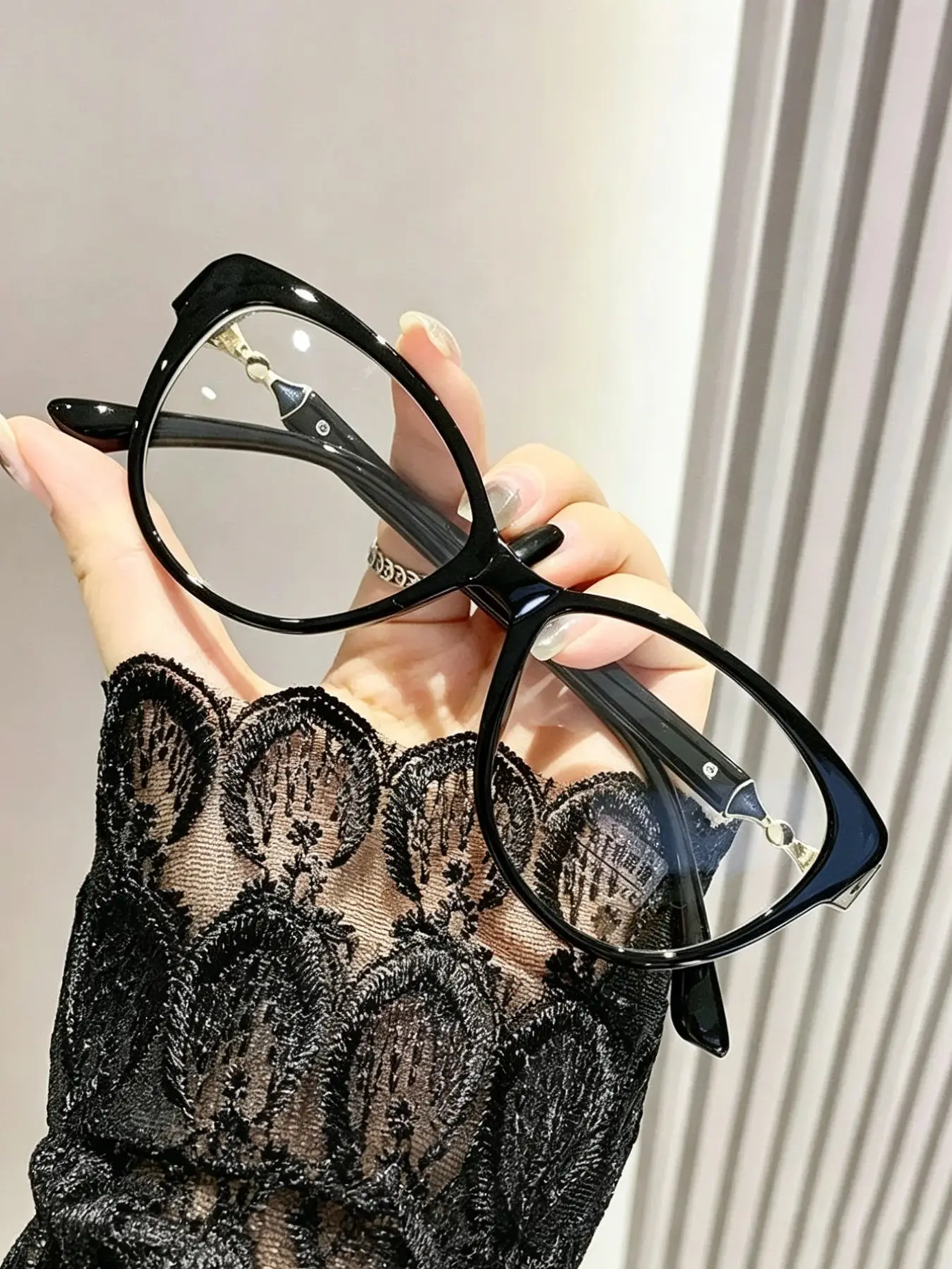 Elegant Oval Cat Eye Small Frame Women's Transparent Glasses, Blue Light Blocking, Fashionable Daily Accessory, Perfect for Everyday Wear, Anti Blue Glasses