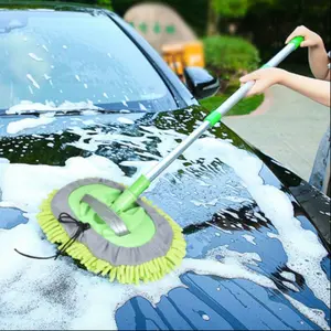 Extendable Rotatable Long Handle Chenille Car Wash Mop, Absorbent Car Cleaning Brush, Window Wiping Tool, Car Care Accessory, Car Wash Accessories