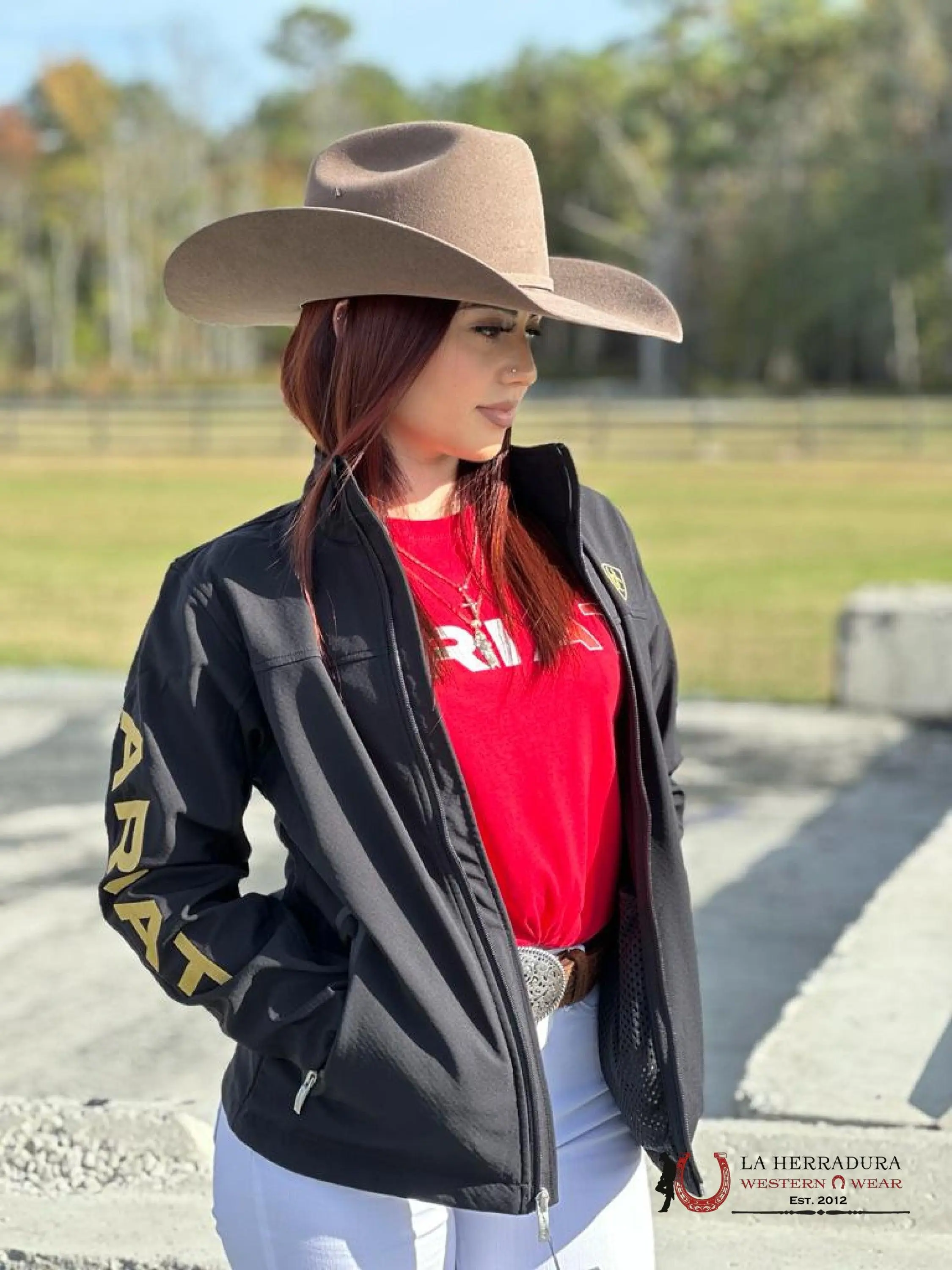 ARIAT JACKET SOFTSHELL BLACK & GOLD TEAM LOGO 10043056