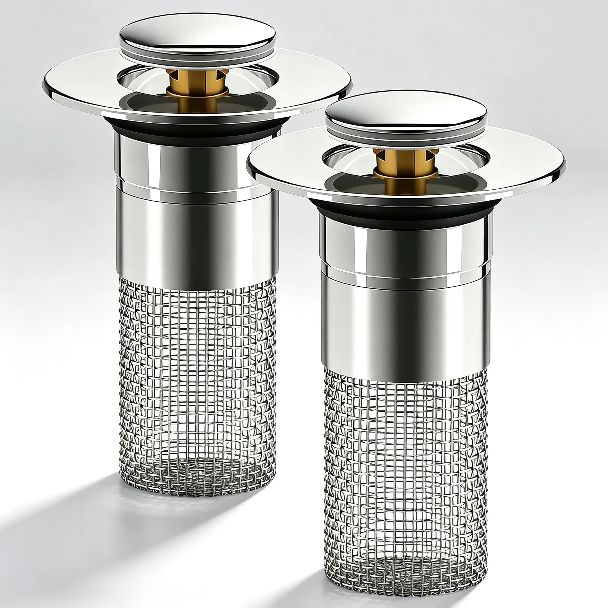 Stainless Steel Hair Catcher Strainer，Pop-up Sink Drain Strainer with Removable Stainless Steel Strainer Basket Hair Catcher, Bathroom Sink Strainer for Bathroom Sink Stopper Replacement