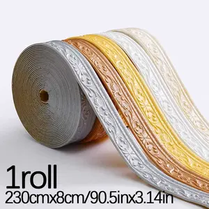 Elegant 3D Foam Wall Sticker Roll Frame, Self-Adhesive Decorative Strip, 230cmx8cm, Easy Installation, Durable Multi-Purpose Wallpaper for Home Decoration
