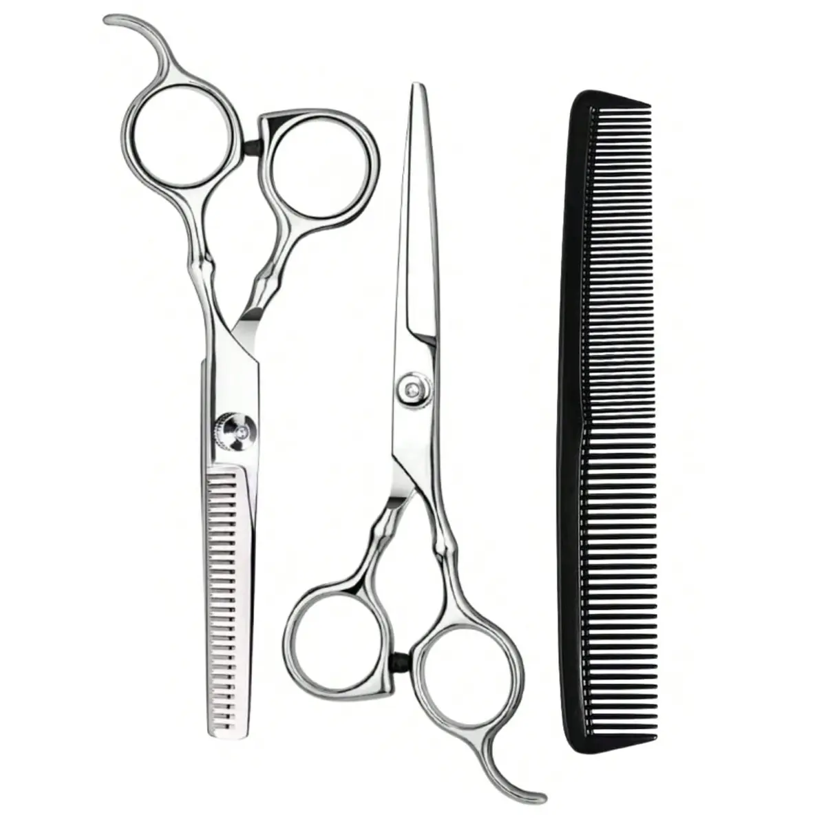 3 Piece Barber Scissors Set, Professional Hairdressing Scissors, Barber Supplies, Home Hair Salon Styling, Flat Scissors, Trimming Scissors, Thinning Scissors Kit, Hair Cutting Kit, Hair Tools