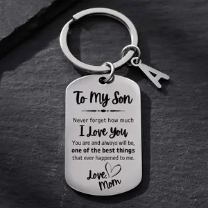 Inspirational Stainless Steel Keychain for Son from Mom - 'to My Son' Engraved Love Note, Perfect Gift for Birthdays & Christmas, Durable Metal Key Ring with Heartfelt Message, Ideal for Bags & Backpacks