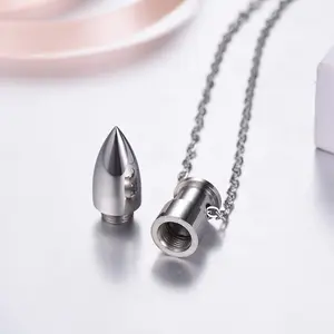 PROSTEEL Bullet Locket Pendant Necklace Stainless Steel Protection Symbol Military Army Charm Necklaces Jewelry Unisex For Men Women with Gift Box