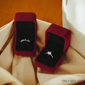 Velvet Ring Box Set, Wedding Proposal Engagement Jewelry Storage Case, Elegant Gift Packaging for Couples & Special Occasions