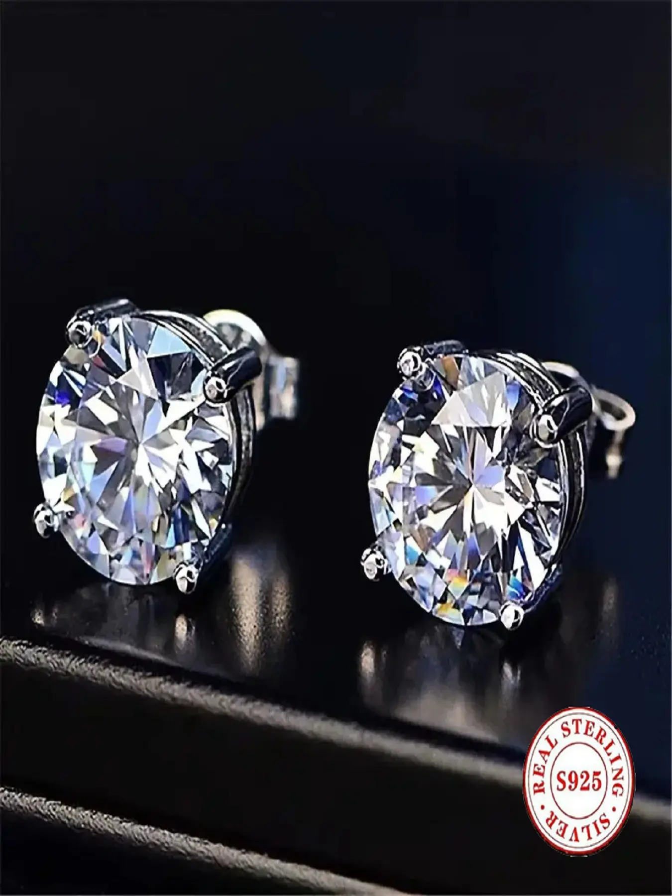 925 Sterling Silver Round Cut Cubic Zirconia Stud Earrings for Women Men, Hypoallergenic 4-Prong Simulated Diamond Earrings, 4MM 6MM 8MM 10MM Sizes Available, Sparkling CZ Earrings for Daily Wear, Anniversary, Birthday Gifts