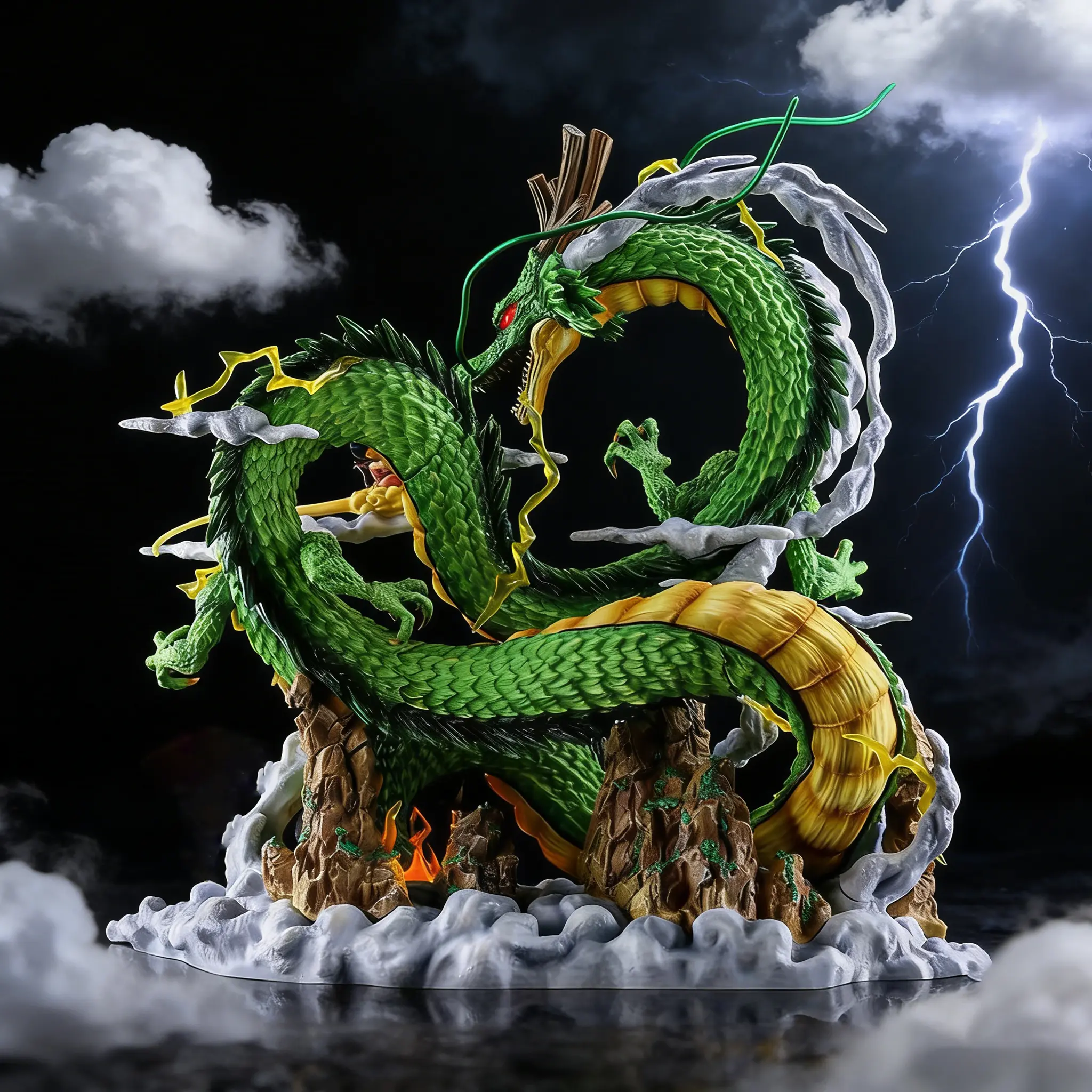 24CM Dragon God Resin-Like PVC Figure – Exquisite Head Sculpt Details, Home Office Desk Anime Room Decor, Must-Have for Perfect Centerpiece for Anime Collection