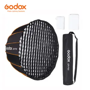 GODOX QR-P90 35.4 Inch/90CM Parabolic Softbox Bowens Mount, Quick Release Parabolic Softbox, with Front & Inner Diffuser SL-60W AD600BM VL150 UL150 SL150II Amaran 100X 200D 200X w/Grid