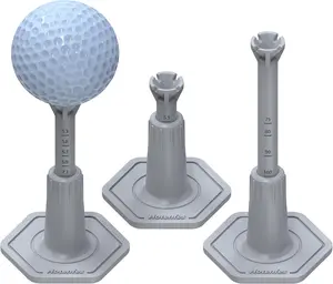 Adjustable Driving Range Golf Tee Rubber Golf Simulator Tees for Mats Indoor Golf & Outdoor Practice Accessories 3.9 Inch and 2.8 Inch (2 Pack Gray+2 High Struts)