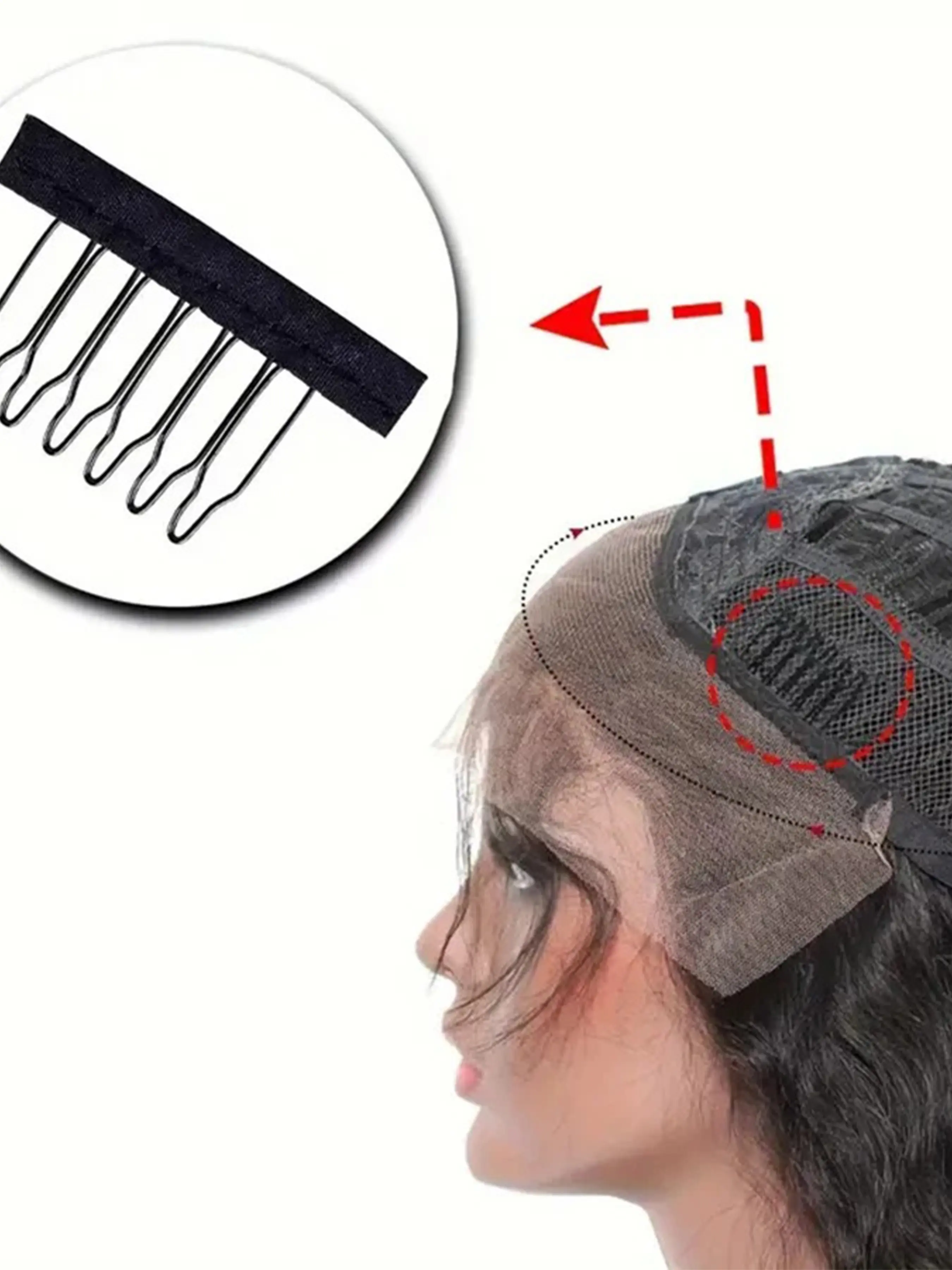 10-Pack Wig Spring Comb Net Hat Clips Fixed Mesh Bottom Hair Clip U-Shaped Clamp, Wig Dedicated Six-Pronged Clips, Hair Clip Set, Clips for Hair