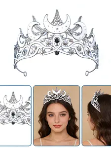 Evil Star Moon Witch Princess Crown, Perfect for Halloween, Birthday Gift, Role Play, Costume Accessory, Party Favors