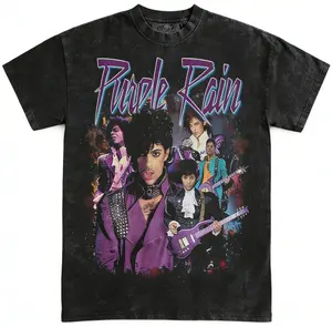 Prince Purple Rain Revolution Graphic T-Shirt Classic Crew Neck Tee
