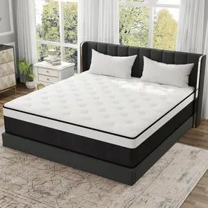 BOMASS 10" 12" 14" Mattress Twin Full Queen King Size-Memory Foam Hybrid Pocket Spring Medium Firm Mattresses Bed in A Box