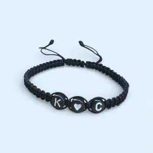 Personalized Adjustable Bracelet for Men & Women Custom Letters Heart Charm Sizes 6-11 Inches Unique Accessory