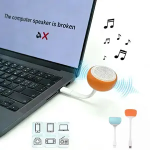 Direct insertion audio speakers, computer/mobile phone speakers, portable mini speakers, USB/type-c， Plug in to play music, bendable desktop speaker, amplify volume, suitable for work, meetings, elderly, outdoor, gaming