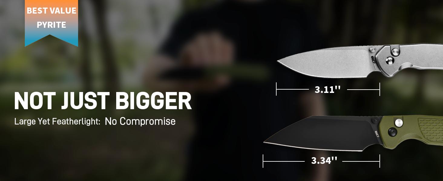 CJRB Pyrite-Light Lightweight Tools Knives J1945 AR-RPM9 Steel Blade FRN Handle Pocket Knife for Men Outdoor Survival Gear and CampingSurvival Tool