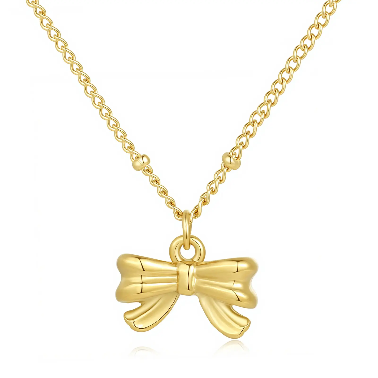 MY2434 Female Golden-Silver Stainless Steel Butterfly Necklace - Fashionable Accessory, Romantic Modern Daily Jewelry, Elegant Gift for Birthdays, Special Occasions