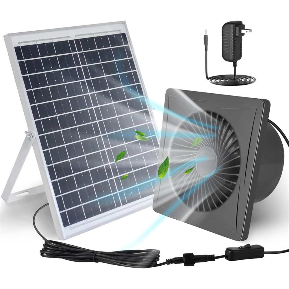 SUNMORN Solar Fan, 25 Watt Solar Panel 8 High Velocity Solar Fan with Rack, Solar Attic Fan with Power Adapter, Waterpr