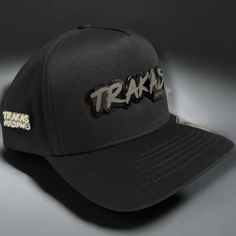 Men's Black Adjustable Snapback Cap - Fashion Casual Baseball Cap, Glow-in-Dark Graphic, Night-Glow Pin, One Size Fit, Comfortable Hat Accessory