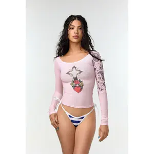 Ed Hardy Hearts & Cross - Mesh Cover-Up Long Sleeve