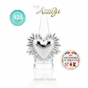 The AzzuZu Electroformed Sterling Silver “Frida Corazón Radiante” MAXI Ring