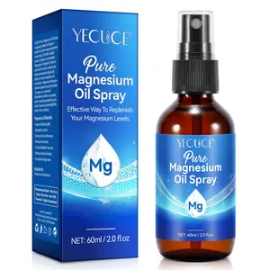 YECUCE Pure Magnesium Oil Spray 60ml, high-purity smooth magnesium oil spray, rich in minerals needed by the body, easily absorbed, daily body care product