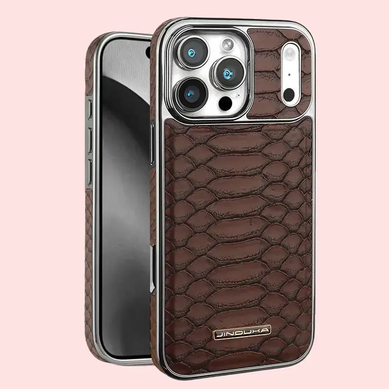 Snake Skin Pattern Light-Luxury Personalized Phone Case - Protective, Shockproof Anti-Drop Accessory for iPhone 17 Pro Max,16 Pro,15,14,13 - Customized Snakes Themed, High-End Business Style, Handheld Phone Aesthetic