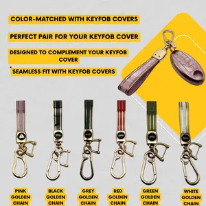Color-Matched Keychain with Golden Accent - Perfect Pair for Keyfob Covers