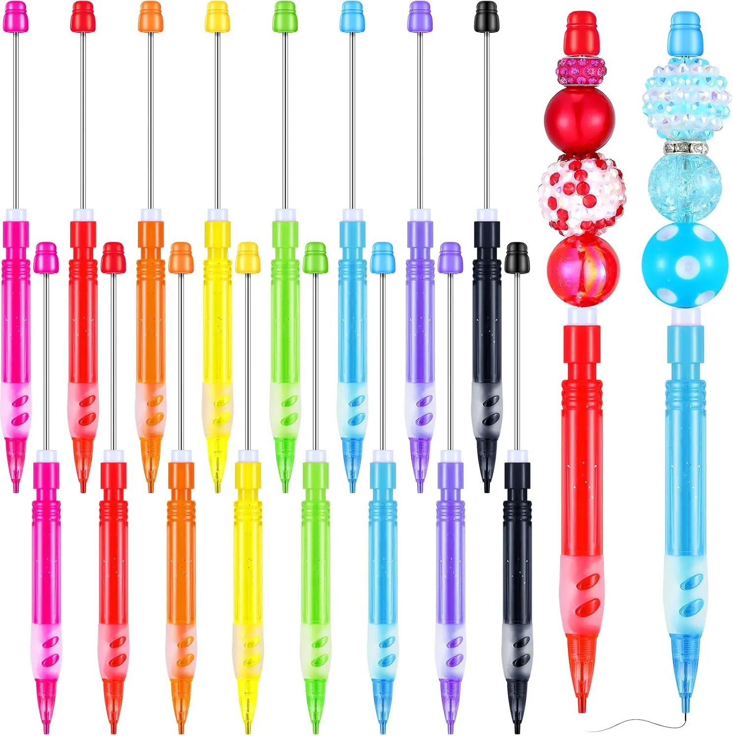 16 count Beadable Mechanical Pencil  to School Pens Mini Drawing Beadable Pencil Pencils with  Hand Guard for Writing Drawing Sketching DIY Crafting