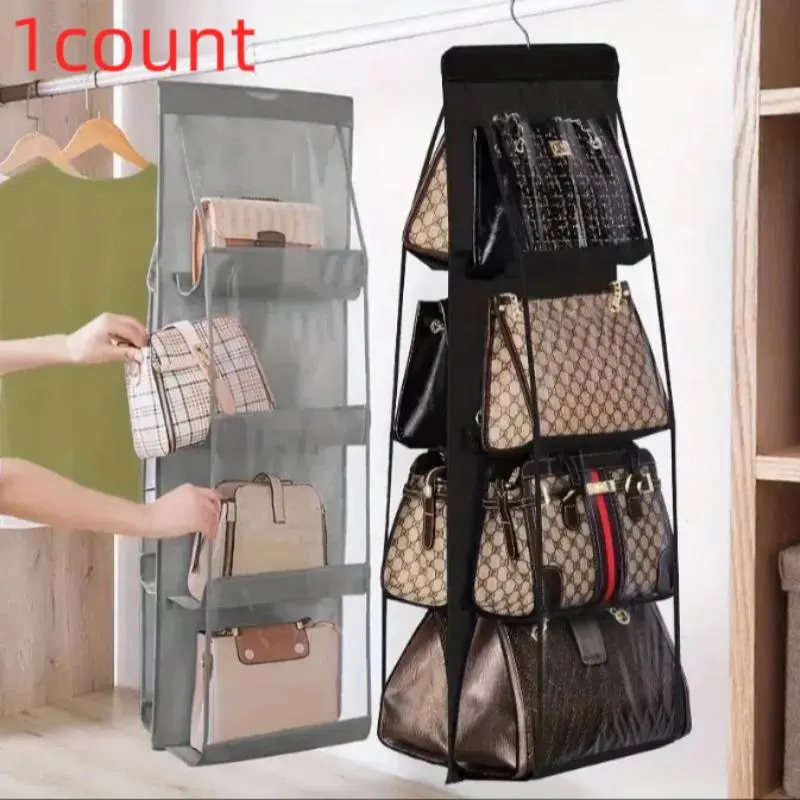 Multi-layer Handbag Hanging Storage Box, 1 Count Foldable Bag Storage Rack, Space Saving Bag Organizer, Foldable Fabric Organizers, Durable Storage Organizer for Home & Office, Multifunctional Storage Solution, Organizing Tools