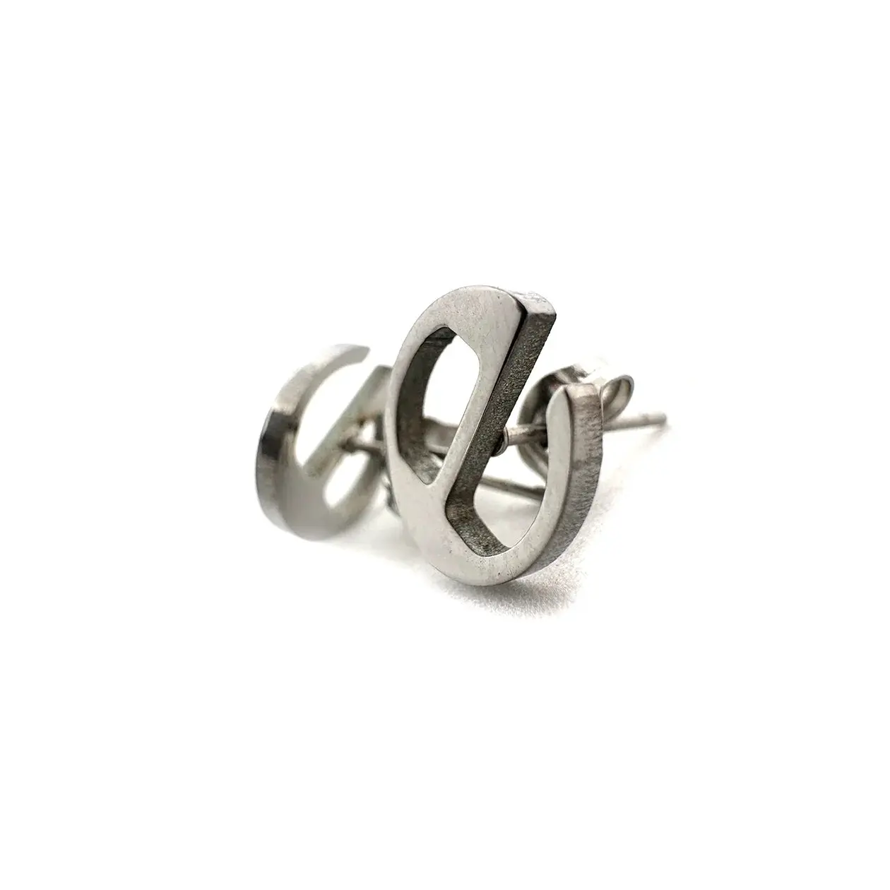 Ecco2k "E" Logo Small Fan-Made Stainless Steel Small Stud Earrings - 0.5in Stainless Steel