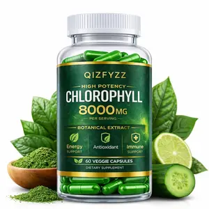 QIZFYZZ Liquid Chlorophyll Capsules 8000mg – Premium Antioxidant Supplement for Immune Support, Energy Boost, Digestive Health & Detox – Non-GMO, Vegan Chlorophyll Capsules
