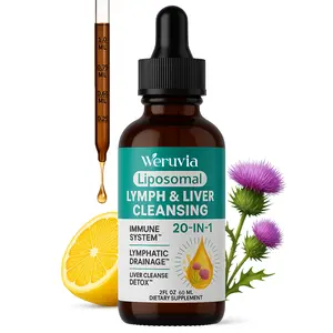 Liposomal Organic Lymph & Liver Detox Dietary Supplement - Organic Milk Thistle, Echinacea & Artichoke Blend for Lymphatic Drainage, Liver Repair, 2 fl oz