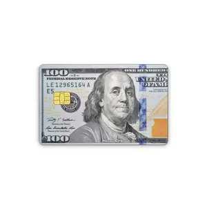 Credit Card Sticker Skins-With Easy Pull Tabs for EBT, Transportation Key, Debit, Credit Card Covering, Slim, Waterproof Vinyl Decal 100 Dollar Bill