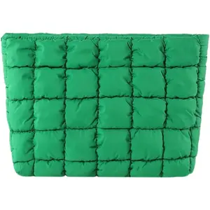 Solid Color Quilted Design Clutch, Large Capacity Travel Storage Bag with Zipper, Portable Travel Storage Bag for Women & Girls, Daily Commuting Purse