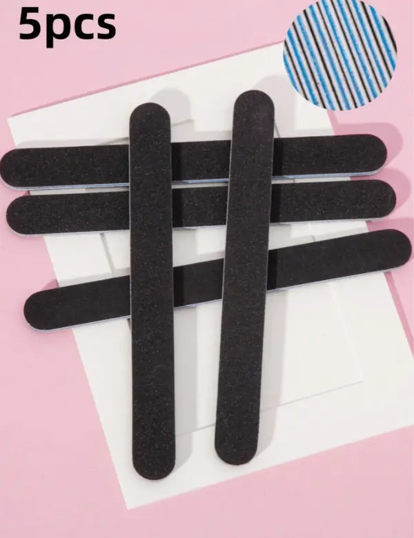5pcs Professional Nail Files - Heavy-Duty Manicure & Pedicure Sheets for Smooth Polish Application & Removal, Salon & Home Nail Care - No Replacement Needed, Compact Design, Longlasting Use, Beauty Enthusiasts Nail Art Tools Home Spa Equipment