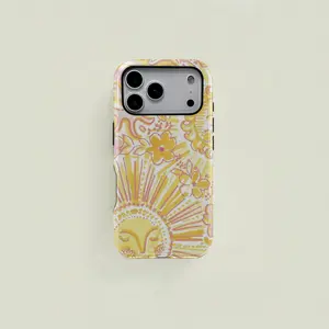 A simple, minimalist double-layer protective case featuring a sunny smiley face and flower design. Durable and sturdy, this 2-in-1 case is compatible with iPhone 17/16/15/14/13/12/11 Pro Max/Plus/Pro and Samsung Galaxy S25/S24/S23 Ultra series. Ideal for