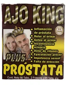 Ajo King Plus Natural Health Dietary Supplement - Vitamins, Antioxidants, Minerals Blend & Natural Ingredients for Advanced Prostate Care Support