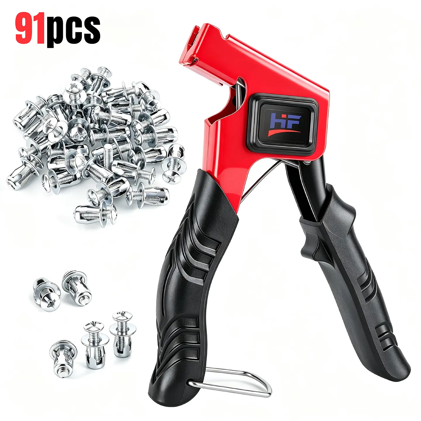 91Pcs Heavy-Duty Blind Rivet Nut Kit with Installation Plier, M4 M5 M6 Hollow-Wall Metal Jack Nut Assortment Set for Drywall, Cavity Wall, Automotive & Home DIY