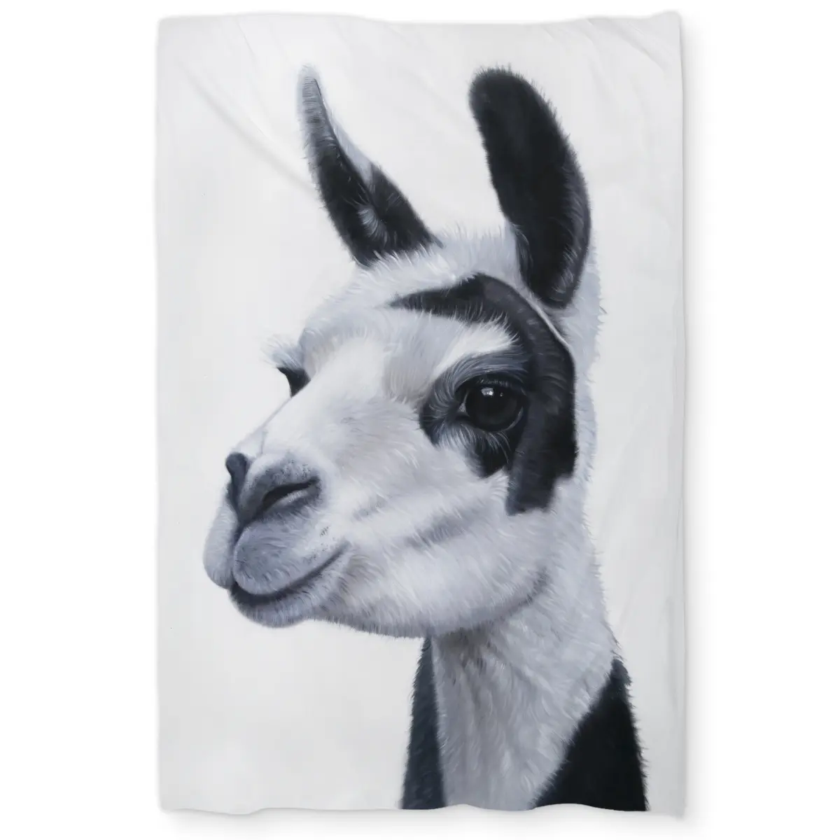 360 Stand Black & White Llama Twin Extra Long Duvet Cover, Cozy Hygge Animal Home Decor Bedding Linen, Machine-Washable Textile, Animals, Modern, Bed Covers, Decorative Duvet Cover