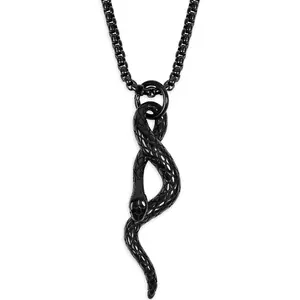 Snake Necklace, Norse Loki Snake Serpent Symbol Pendant, Viking Jewelry Gift for Men and Women