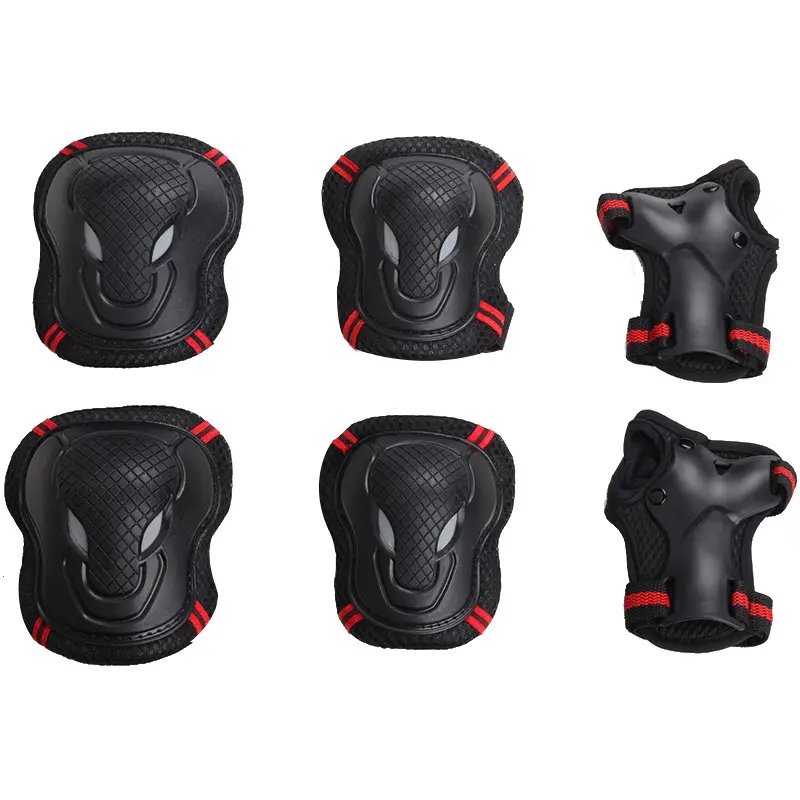 Cushioned Sports Protective Gear Set - Adult Men's and Children's Roller Skating Knee Pads, Elbow Pads, Wrist Guards, Cushioned Pad Activities Skateboarding