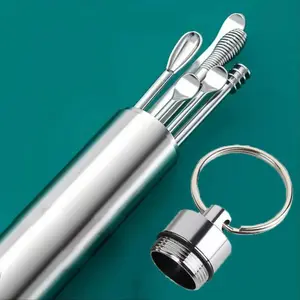 6 Counts/Set Ear Cleaning Kit Ear Spoons Ear Picks Curette,Ear Wax Removal Tool Set with Storage Tube,Ear Wax Remover Tool, Earwax Cleaning Supplies.