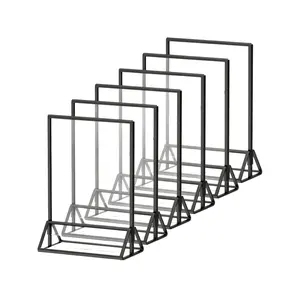 6pcs Acrylic Sign Holders 4x6 5x7 Inches, Dual-Sided Desktop Decor Frame, Wedding Table Numbers, Restaurant Menu, Christmas Photos, Birthday Party, Home Decor Accessory