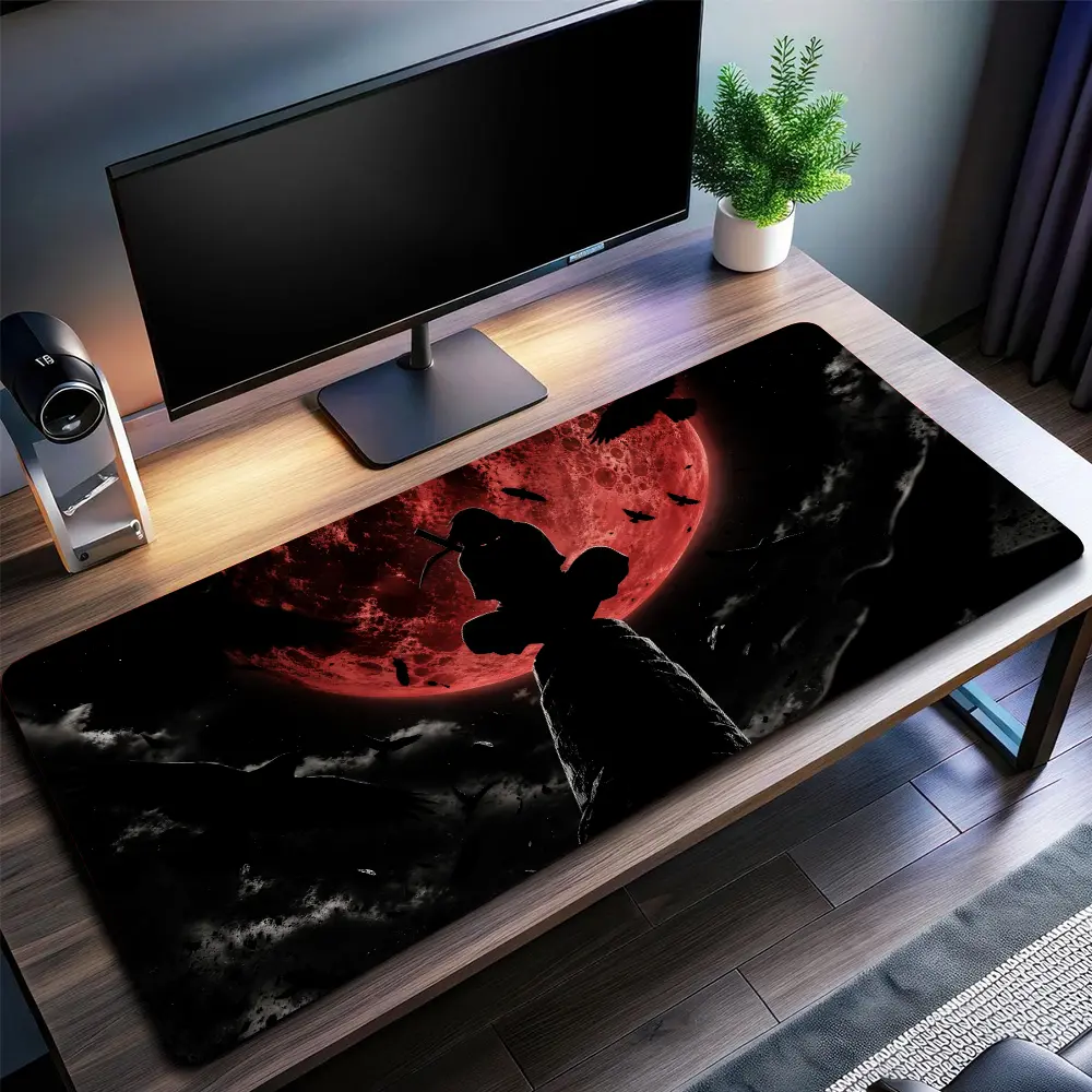 Uchiha Naruto Gaming Mouse Pad Personal, Custome, Anime Desk Mat Extended Keyboard Pad Waterproof Non Slip Rubber Base Large Mousepad for PC Gamer Setup Desk Accessories 40x21 Inch,Office Gifts, Decor desktop