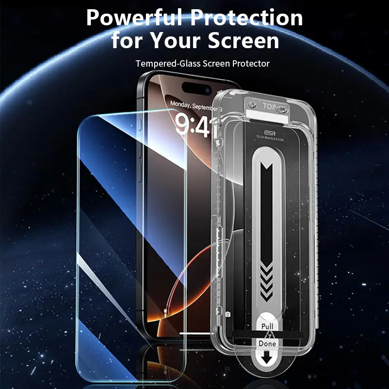 Tempered Glass Screen Protector for iPhone 17 16 Pro Max 15 Plus 14 13 12 11  AIR XS XR E Models Tempered film Scratch And Shatter Resistant Dustproof Easy To Install Protection Sticker