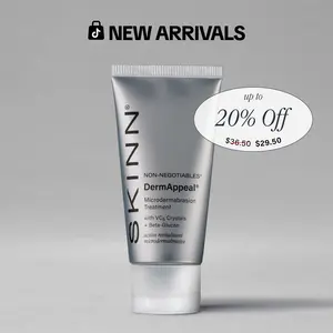 SKINN Cosmetics DermAppeal Microdermabrasion BeautyTreatment w/ V5 Crystal Technology Facial Exfoliate Tube - Powerful Microdermabrasion Skincare Treatment for All Skin Types Brightening Exfoliating Moisturizing Chemical Exfoliant