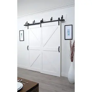 212 MAIN Sliding Barn Door Track Kit, Steel Black Construction, 8.87x5.31 in.