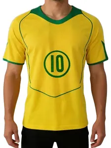 Men's Classic No. 10 Soccer Jersey, Vintage Football Shirt, Breathable Polyester Training Top, Casual Street Style