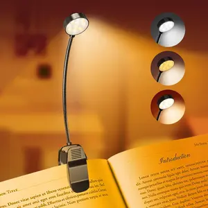 [Upgraded] Rechargeable Book Reading Light Lamp, LED Book Light for Reading in Bed - Eye Caring Adjustable Brightness 3 Color Temperatures 30+ Hours Runtime - Contain TYPE-C Charging Cable